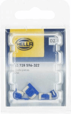 Pièces agricoles - Electricité - Fusible mini blade low 15A longueur 8,4mm bleu pack 5x Hella