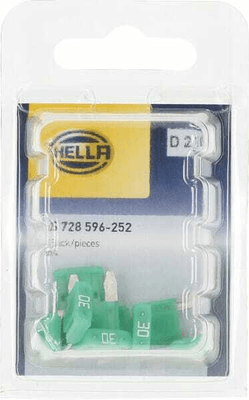 Pièces agricoles - Electricité - Fusible lame mini 32V 30A longueur 16,3mm vert pack 10x Hella