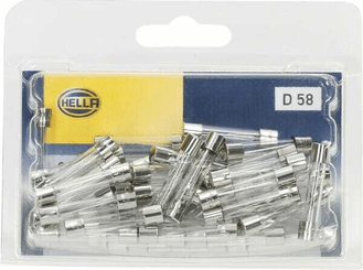 Pièces agricoles - Electricité - Fusible verre 25A longueur 32mm transparent pack 50x Hella