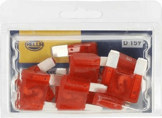 Pièces agricoles - Electricité - Fusible lame maxi 50A longueur 34,1mm rouge pack 10x Hella