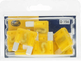 Pièces agricoles - Electricité - Fusible lame maxi 20A longueur 34,1mm jaune pack 10x Hella
