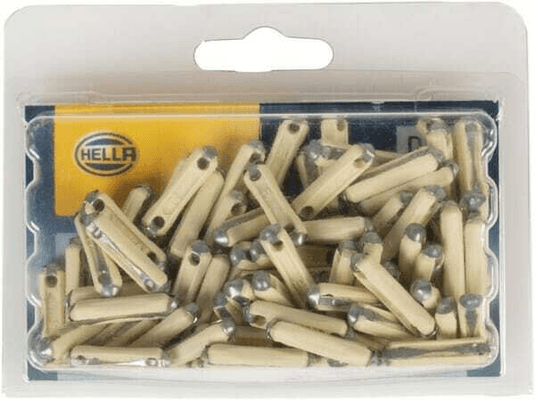 Pièces agricoles - Electricité - Fusible stéatite 5A longueur 25mm jaune pack 100x Hella