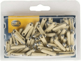 Pièces agricoles - Electricité - Fusible stéatite 5A longueur 25mm jaune pack 100x Hella