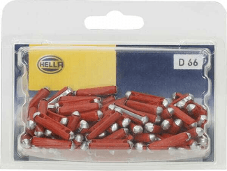 Pièces agricoles - Electricité - Fusible stéatite 16A longueur 25mm rouge pack 100x Hella