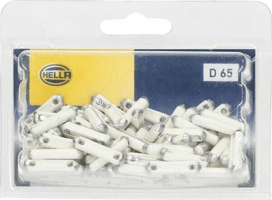 Pièces agricoles - Electricité - Fusible stéatite 8A longueur 25mm blanc pack 100x Hella