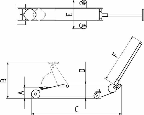 Pièces agricoles - Outils atelier - Cric roulant 2t