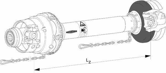 Pièces agricoles - Transmission - Transmission grand angle WWE 2580 L: 1210mm, Walterscheid