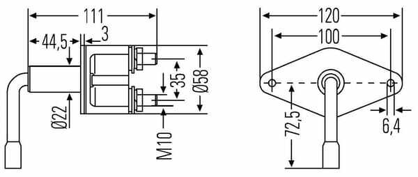 Pièces agricoles - Electricité - Coupe-batterie 100A Hella