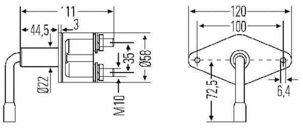 Pièces agricoles - Electricité - Coupe-batterie 100A Hella