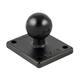 BASE CARRE 5.1x4.4CM + ROTULE 1" RAM