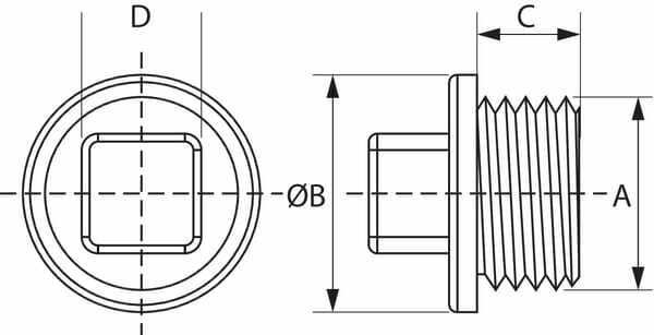 Pièces agricoles - Fasteners - Bouchon filete 1/4