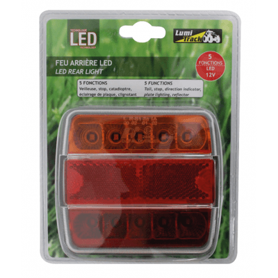 Pièces agricoles - Pièce divers - FEU AR LED 5F R/J SORT. CABLE SOUS COQUE