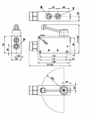 Pièces agricoles - Hydraulique - Régulateur de débit 3 v. 30-50 L