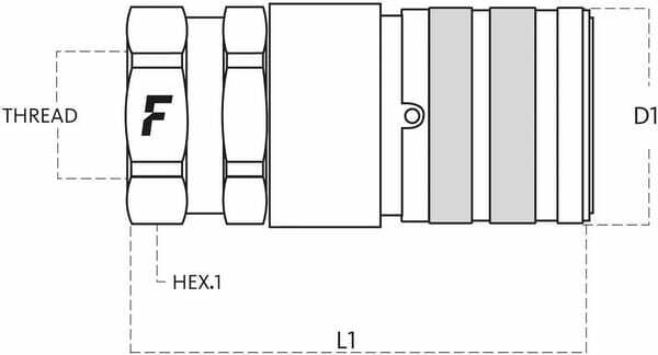 Pièces agricoles - Hydraulique - Coupleur face plan FSH 1/2 BSP