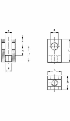 Pièces agricoles - Hydraulique - Mâchoire 35x35x50 mm
