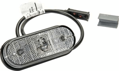 Pièces agricoles - Eclairage - Feu de gabarit LED, ovale, 24V, blanc, à boulonner, 119x Aspöck