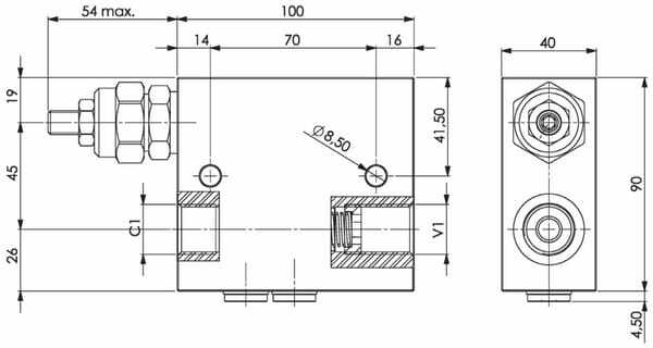 Pièces agricoles - Hydraulique - Soupape de séquence acier 3/4