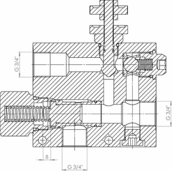Pièces agricoles - Hydraulique - Régulat. débit 3 v., ret. lib.