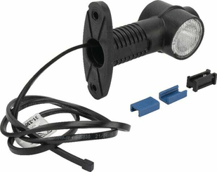 Pièces agricoles - Eclairage - Feu de gabarit LED, rond, 12V, rouge/blanc/orange, boulon sur fiche DC, Aspöck
