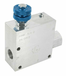 Pièces agricoles - Hydraulique - Vanne de régulation du débit 3 voies 3/4" 90-150 l/min