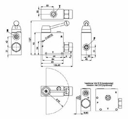 Pièces agricoles - Hydraulique - Vanne de régulation du débit 3 voies 3/4" 90-150 l/min