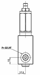 Pièces agricoles - Hydraulique - Soupape réductrice 2 voies 1/4 BSP 40 - 120 bar