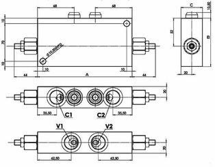 Pièces agricoles - Hydraulique - Valves d’équilibrage doubles 3/4"