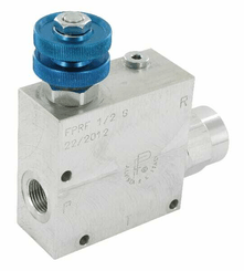 Pièces agricoles - Hydraulique - Vanne de régulation du débit 3 voies 1/2" 50-90 l/min