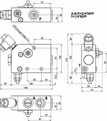 Pièces agricoles - Hydraulique - Valve marteau 3 voies+sécurité