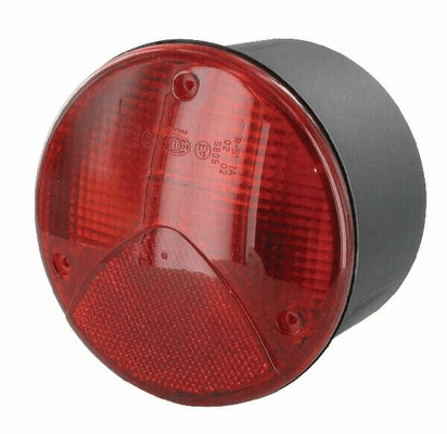 Pièces agricoles - Eclairage - Feu de stop rond, 12/24V, rouge, à boulonner, Ø 122,5mm, Hella