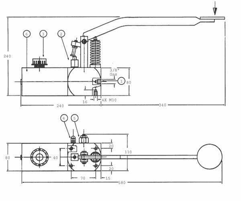 Pièces agricoles - Hydraulique - Pompe à pied FP 16 + réservoir