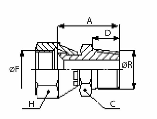 Pièces agricoles - Hydraulique - Réducteur 1/2 JIC x 1/4 BSPT