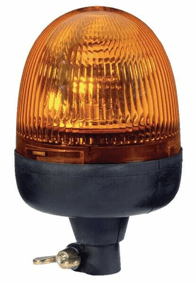Pièces agricoles - Eclairage - Gyrophare halogène, rond 12 V, ambre, monté sur mât, Ø 135 mm x 222 mm, Hella Rota Compact