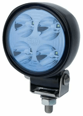 Pièces agricoles - Eclairage - Phare de travail LED, 800 lm, rond, 12/24 V, bleu, à boulonner, 110,4 mm, 4 LED, Hella