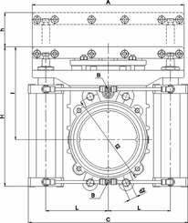Pièces agricoles - Hydraulique - Vanne à guillotine compacte 8" (pneumatique)
