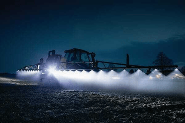 Pièces agricoles - Eclairage - Phare de travail LED, 800 lm, rond, 12/24 V, bleu, à boulonner, 110,4 mm, 4 LED, Hella