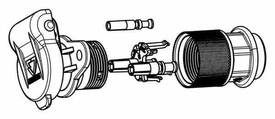 Pièces agricoles - Electricité - Prise 3 broches 6-24 V (32 A)