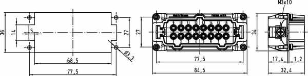 Pièces agricoles - Electricité - Insert mâle E 16P raccord vissé 1-16
