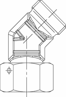 Pièces agricoles - Hydraulique - Coude orientable 45° 14S