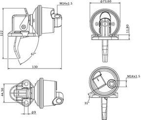 Pièces agricoles - Tracteur pièce adaptable - Pompe d'alimentation en carburant