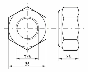 Pièces agricoles - Fasteners - Écrou de blocage hexagonal DIN985 M24x3,00 acier zingué |8| Kramp