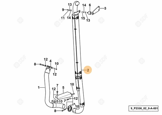 Pièces agricoles - Echappement - TUYAU ECHAPPEMENT Deutz-Fahr origine