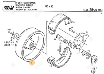 Pièces agricoles - Freinage - TAMBOUR DE FREIN Deutz-Fahr origine