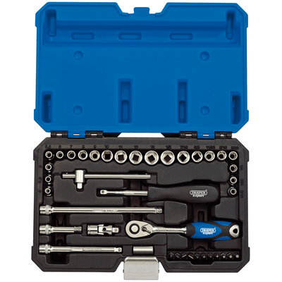 Pièces Quad & Motos - Outillage - Coffret douilles & cliquet 1/4’’ DRAPER métrique & pouce (40 pièces)