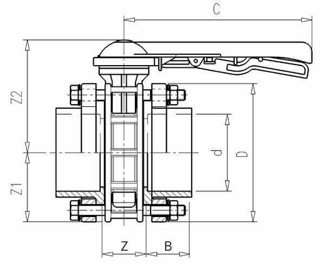 Pièces agricoles - Hydraulique - Vanne à papillon DN200