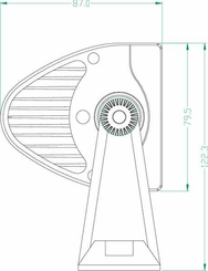 Pièces agricoles - Eclairage - Barre lumineuse LED, 180W, 15300lm, rectangulaire, 12/24V, blanc, 805x57mm, manchon d'extrémité de câble, Combo, 60 LED, Kramp
