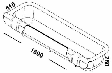 Pièces agricoles - Cloture,Jardin & Sylviculture - Auge à suspendre 160cm 120l model 1600