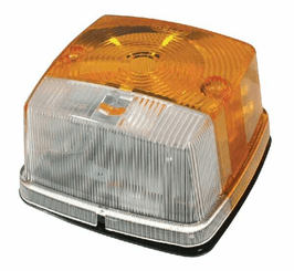 Pièces agricoles - Eclairage - Feu de direction et de position 21W, carré, 12V, ambre/transparent, à boulonner, 84x84mm, Hella