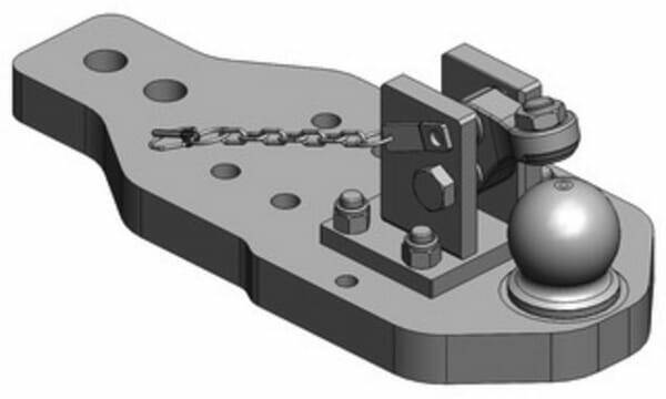 Pièces agricoles - Tracteur pièce adaptable - Barre d'attelage renforcée K80® Kubota M-GX 100, 110, 126, 135