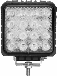 Pièces agricoles - Eclairage - Phare de travail LED carré 48W 3840lm, 10/30V, 112x54.5x136mm, faisceau large, 16 LED Kramp